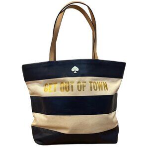 KATE SPADE Get Out Of Town Large Striped Tote